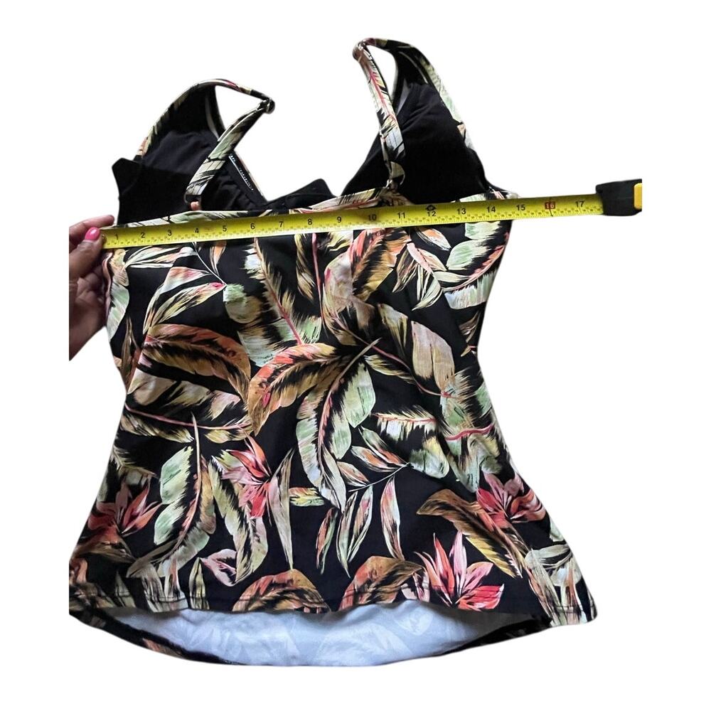 Sunsets Womens Black Floral Bra Underwire Tankini Size 36D Beach Vacation Flowy - Picture 3 of 7